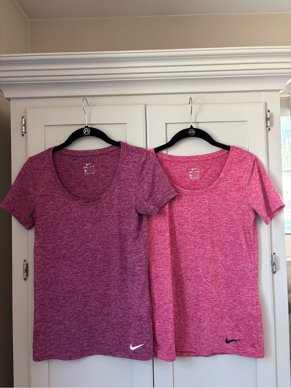 Nike Women's Heathered Pink Short-Sleeve Scoop Neck Tee Duo